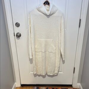 Cream Cowl Neck Tunic Sweater